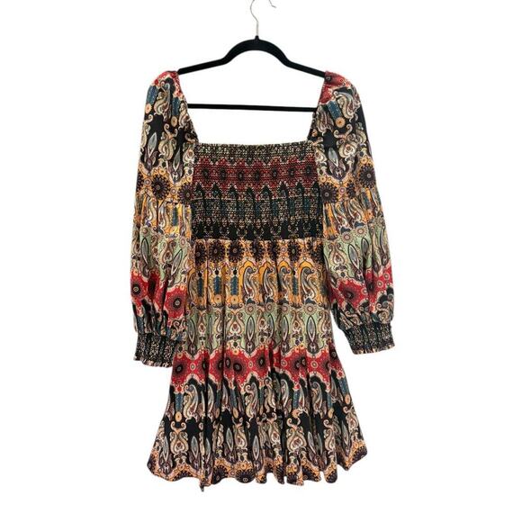 Alice + Olivia Julissa Empire Waist Mini Dress Now And Forever Tangerine Size 6 - Picture 6 of 16